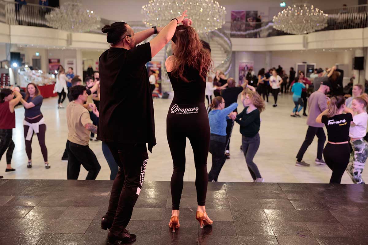 Salsa dancers at festival